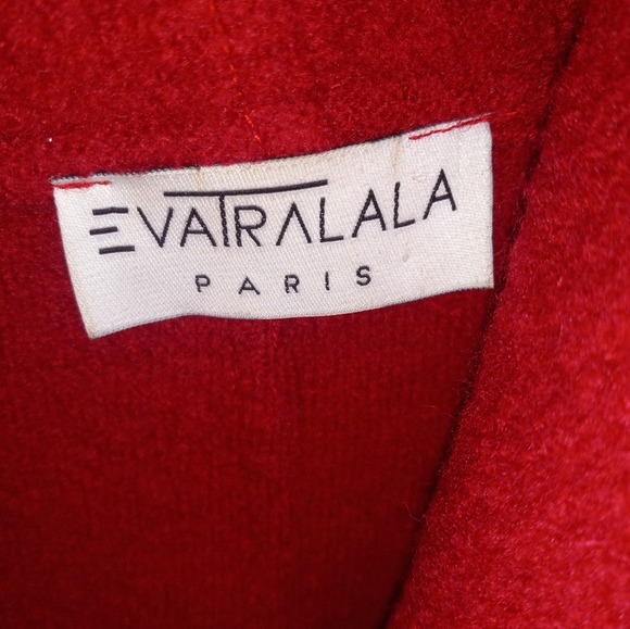 Eva Tralala Paris Red Hooded Wool Coat - Picture 4 of 7